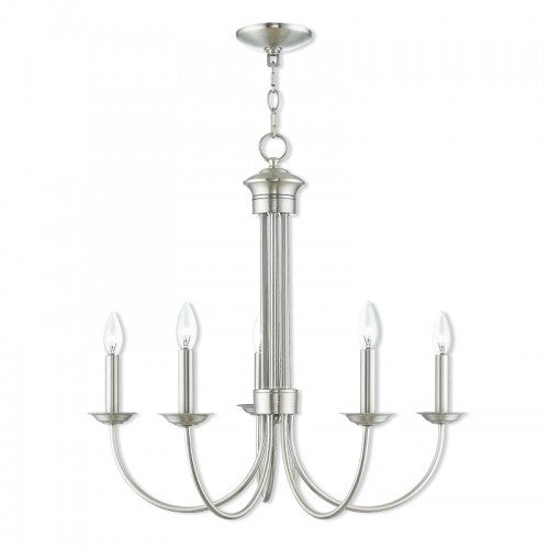 Antique Hardware 5 Light Brushed Nickel Chandelier Chandelier