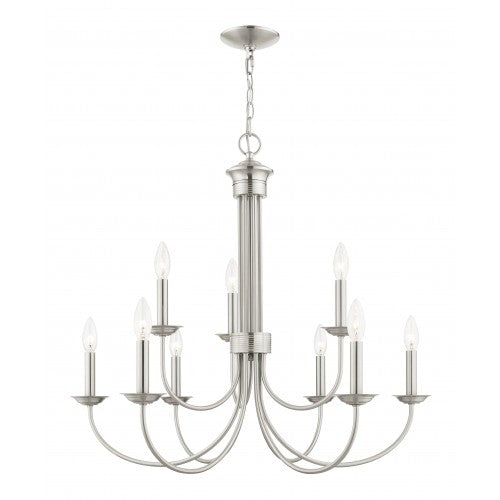 Antique Hardware 9 Light Brushed Nickel Chandelier Chandelier