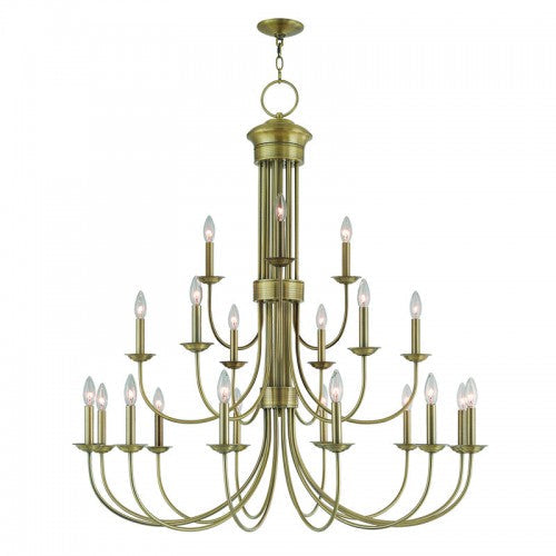 Antique Hardware 21 Light Antique Brass Foyer Chandelier Chandelier