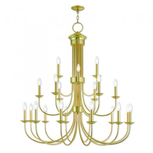 Antique Hardware 21 Light Polished Brass Foyer Chandelier Chandelier