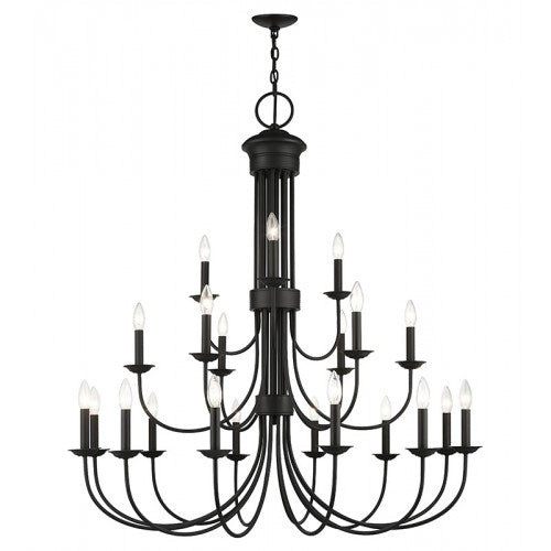 Antique Hardware 21 Light Black Extra Large Chandelier Chandelier