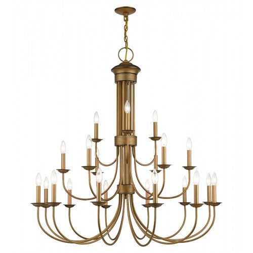 Antique Hardware 21 Light Antique Gold Leaf Extra Large Chandelier Chandelier