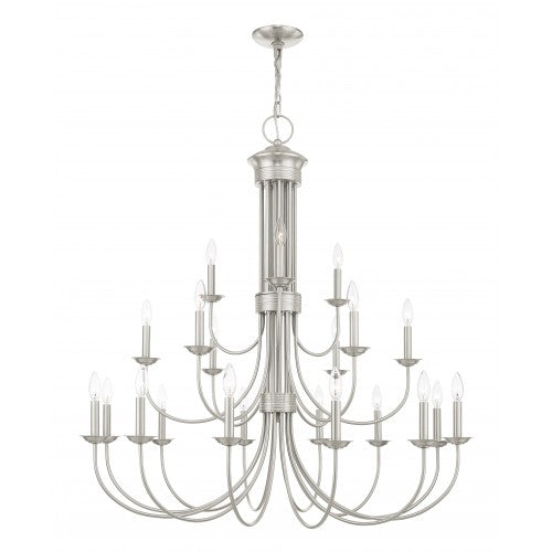 Antique Hardware 21 Light Brushed Nickel Chandelier Chandelier