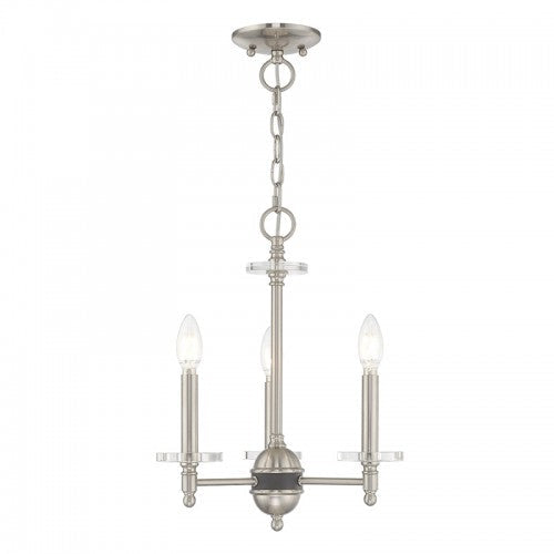 Antique Hardware 3 Light Brushed Nickel Chandelier Chandelier