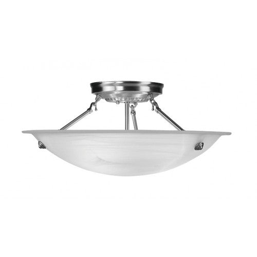 Antique Hardware 3 Light Brushed Nickel Ceiling Mount Semi Flush