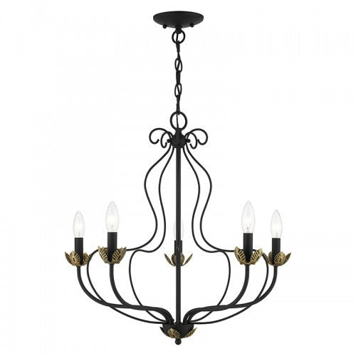 Antique Hardware 5 Light Black Chandelier Chandelier