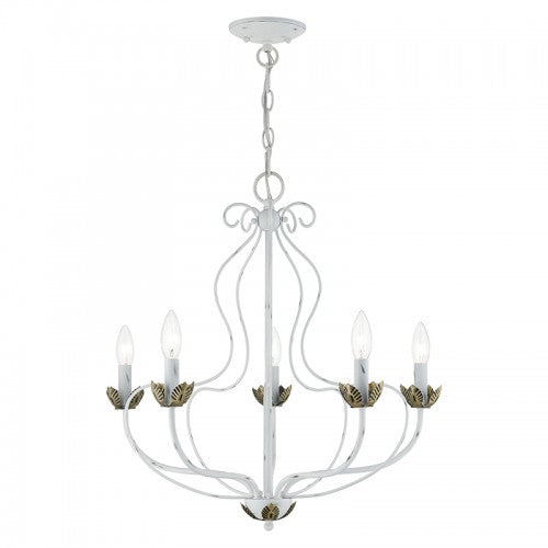 Antique Hardware 5 Light Antique White Chandelier Chandelier