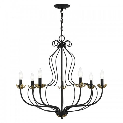 Antique Hardware 7 Light Black Chandelier Chandelier