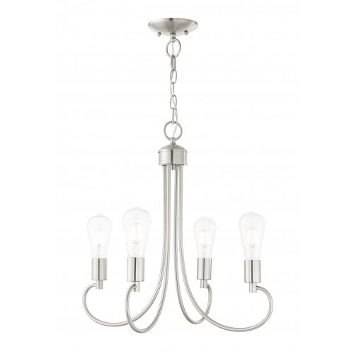 Antique Hardware 4 Light Brushed Nickel Chandelier Chandelier