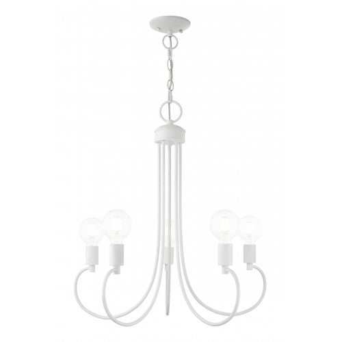 Antique Hardware 5 Light White Chandelier Chandelier