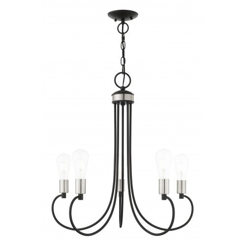 Antique Hardware 5 Light Black Chandelier Chandelier