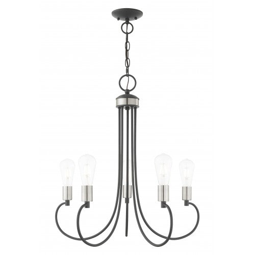 Antique Hardware 5 Light Scandinavian Gray Chandelier Chandelier