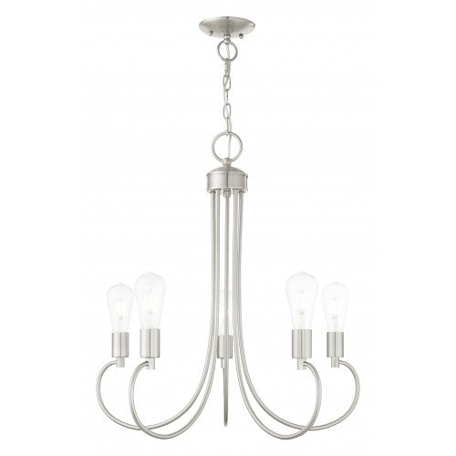 Antique Hardware 5 Light Brushed Nickel Chandelier Chandelier