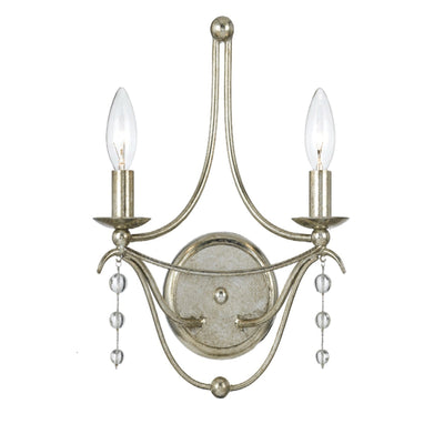 ##Antique Hardware## Metro 2 Light Antique Silver Sconce