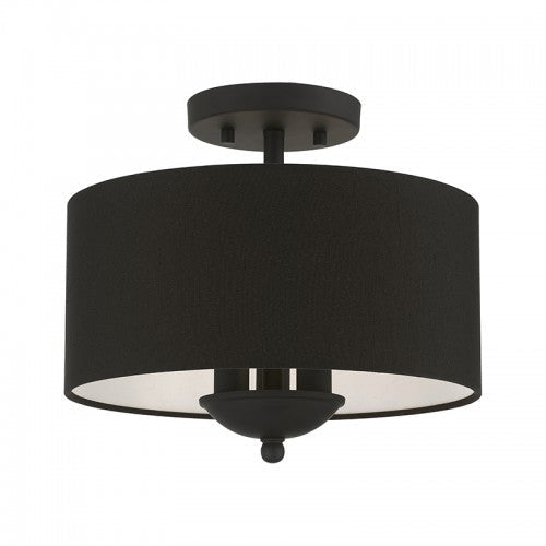 Antique Hardware 3 Light Black Semi-Flush Mount Semi Flush