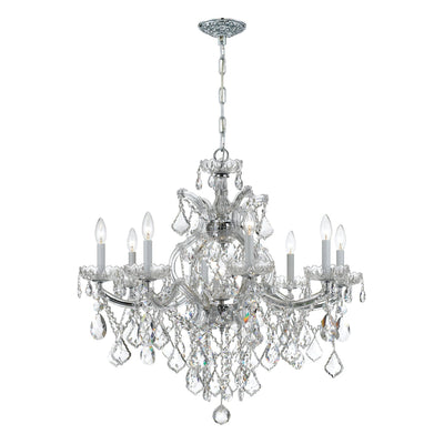 ##Antique Hardware## Maria Theresa 9 Light Spectra Crystal Polished Chrome Chandelier