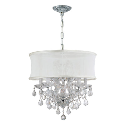 Antique Hardware Brentwood 6 Light Spectra Crystal Polished Chrome Drum Shade Chandelier Chandelier