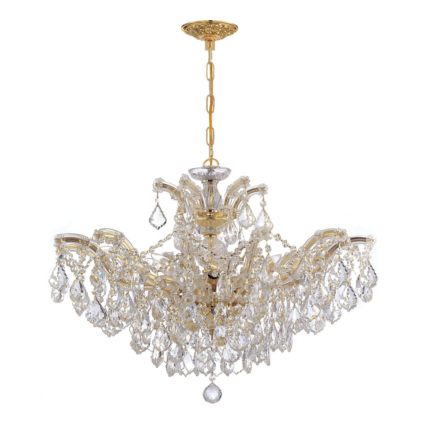 ##Antique Hardware## Maria Theresa 6 Light Swarovski Strass Crystal Gold Chandelier