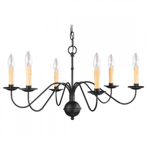 Antique Hardware 6 Light Black Chandelier Chandelier