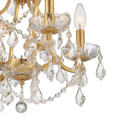 Antique Hardware Filmore 4 Light Hand Cut Crystal Antique Gold Mini Chandelier Chandelier