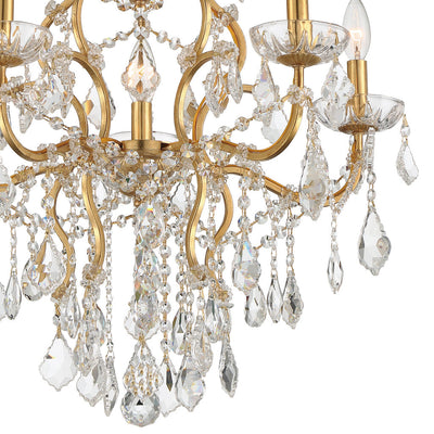 ##Antique Hardware## Filmore 6 Light Hand Cut Crystal Antique Gold Chandelier