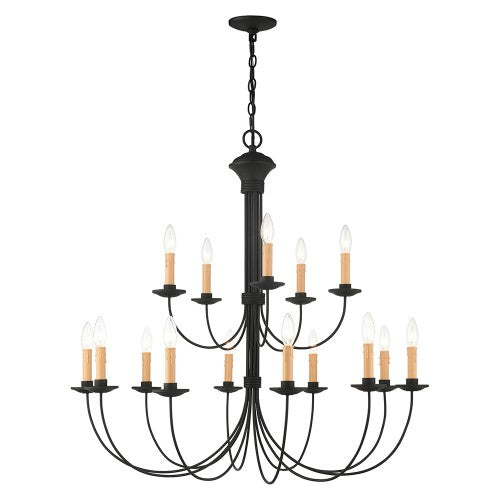 Antique Hardware 15 Light Black Chandelier Chandelier