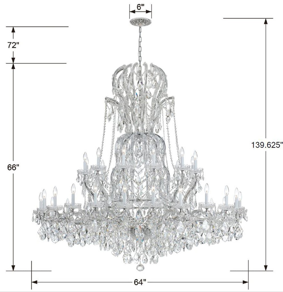 ##Antique Hardware## Maria Theresa 37 Light Swarovski Strass Crystal Polished Chrome Chandelier