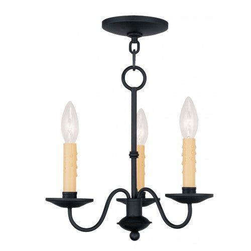 Antique Hardware 3 Light Black Chandelier Chandelier