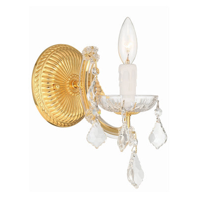 ##Antique Hardware## Maria Theresa 1 Light Hand Cut Crystal Gold Sconce