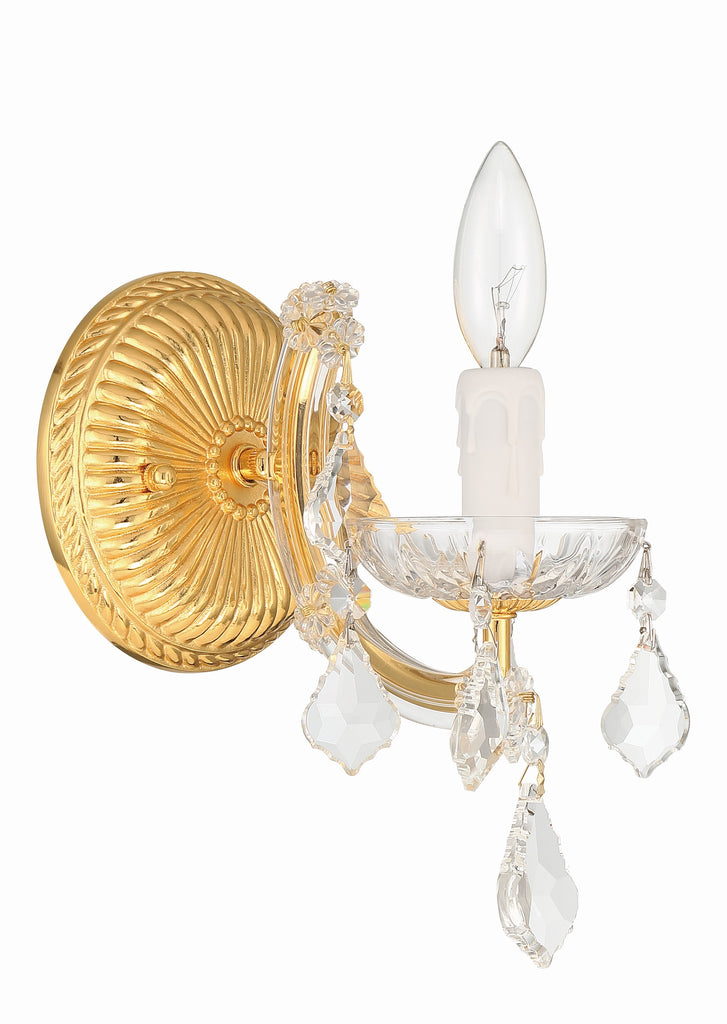 ##Antique Hardware## Maria Theresa 1 Light Hand Cut Crystal Gold Sconce