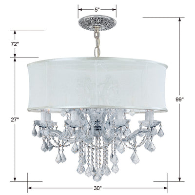 Antique Hardware Brentwood 12 Light Swarovski Strass Crystal Smooth Shade Polished Chrome Chandelier Chandelier