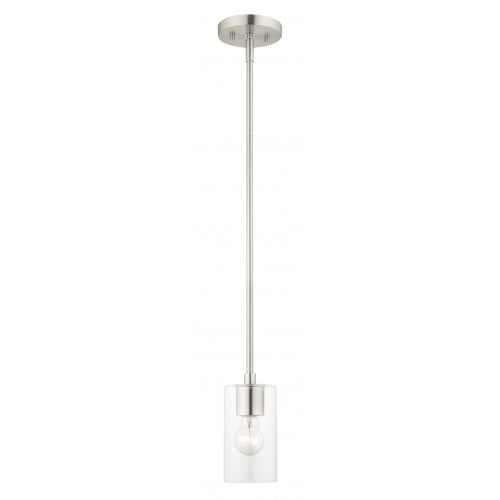 Antique Hardware 1 Light Brushed Nickel Pendant Pendant