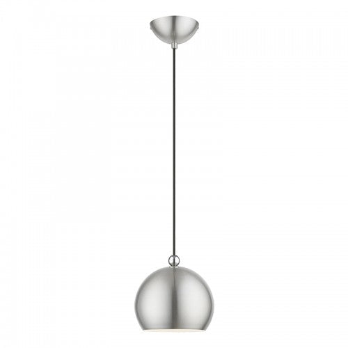 Antique Hardware 1 Light Brushed Nickel with Polished Chrome Accents Globe Mini Pendant Pendant