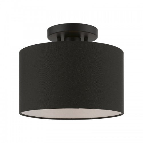 Antique Hardware 1 Light Black Small Semi-Flush Semi Flush