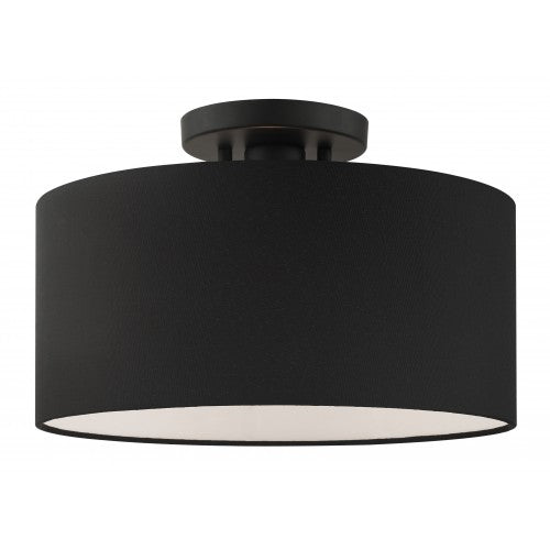 Antique Hardware 1 Light Black Semi Flush Semi Flush