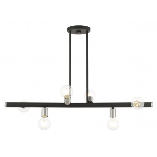 Antique Hardware 6 Light Black Linear Chandelier Linear