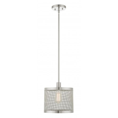 Antique Hardware 1 Light Brushed Nickel Pendant Pendant