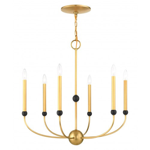 Antique Hardware 6 Light Natural Brass Chandelier Chandelier