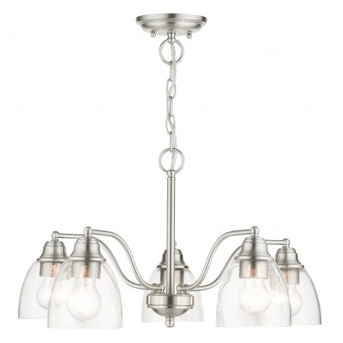 Antique Hardware 5 Light Brushed Nickel Chandelier Chandelier