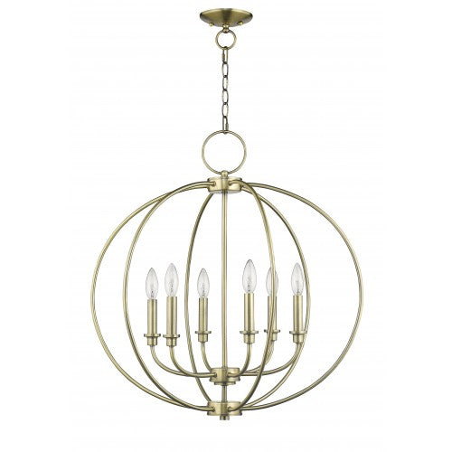 Antique Hardware 6 Light Antique Brass Chandelier Chandelier