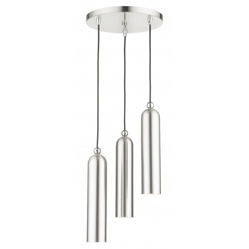 Antique Hardware 3 Light Brushed Nickel Pendant Pendant