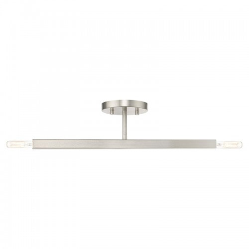 Antique Hardware 2 Light Brushed Nickel Semi-Flush Semi Flush