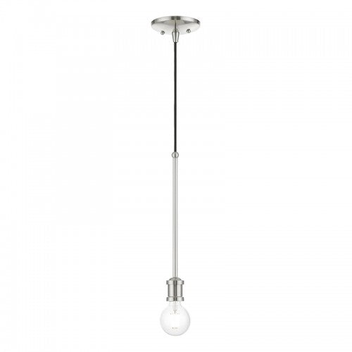 Antique Hardware 1 Light Brushed Nickel Single Pendant Pendant