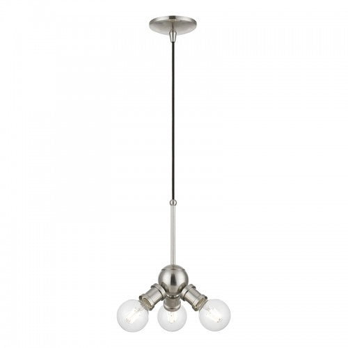 Antique Hardware 3 Light Brushed Nickel Pendant Pendant