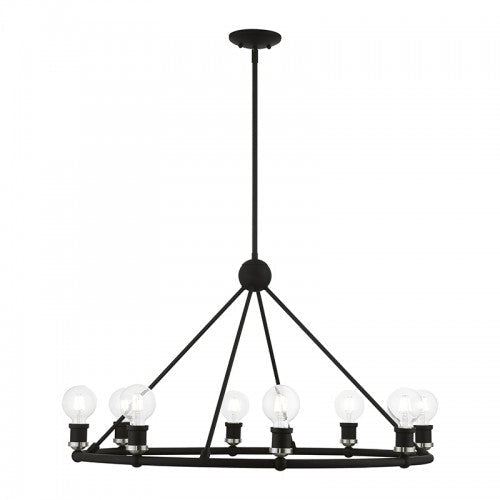 Antique Hardware 8 Light Black with Brushed Nickel Accents Chandelier Chandelier