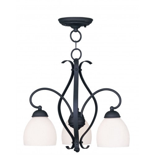 Antique Hardware 3 Light Black Convertible Chandelier / Semi Flush Chandelier