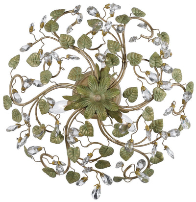 ##Antique Hardware## Josie 5 Light Champagne Green Tea Semi Flush Mount