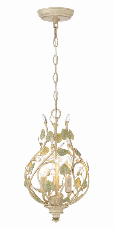 ##Antique Hardware## Josie 3 Light Champagne Green Tea Mini Chandelier