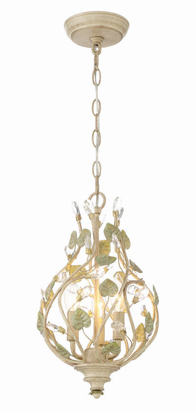 ##Antique Hardware## Josie 3 Light Champagne Green Tea Mini Chandelier