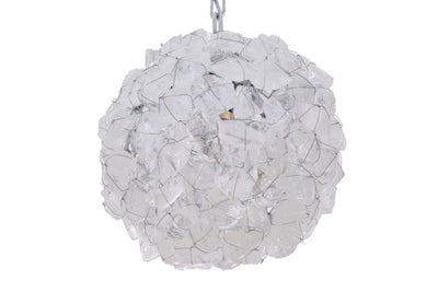 ##Antique Hardware## Roxx 1 Light Medium Pendant in Chrome w/Quartz Crystals